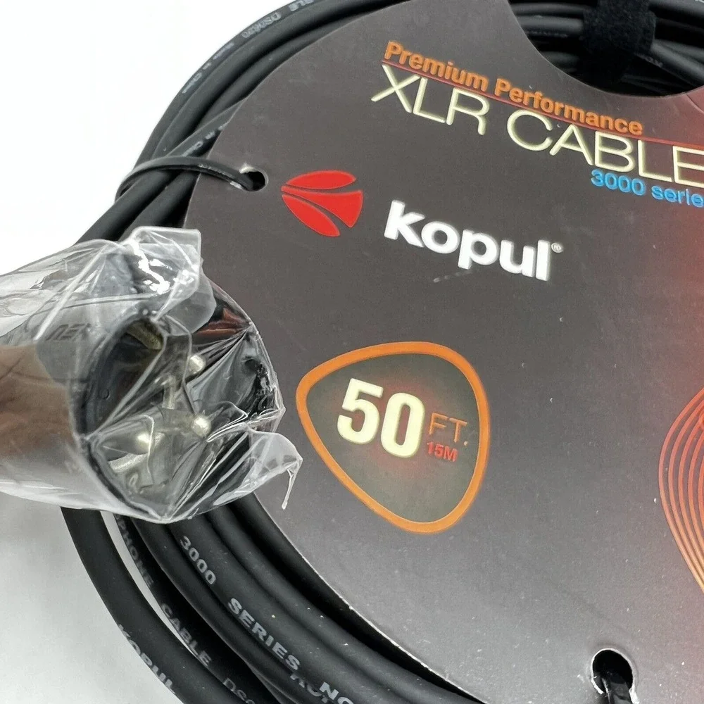 Premium Performance XLR Microphone Cable 3 pin 50 ft. Black 3000 series‎